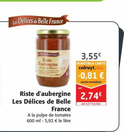 riste d'aubergine les délices de belle france