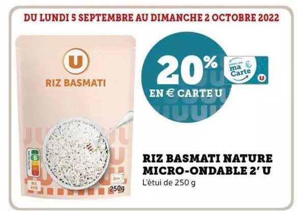 riz basmati nature micro-ondable 2' u