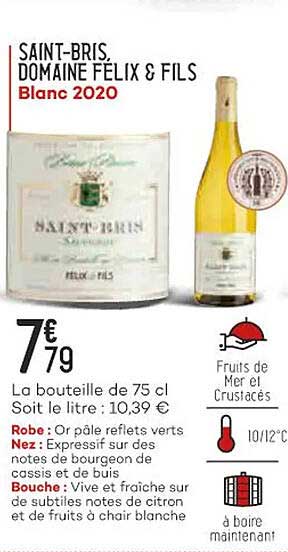 saint-bris domaine félix & fils blanc 2020