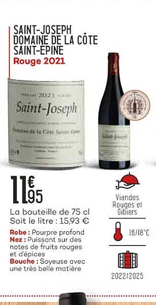saint-joseph domaine de la côte saint-épine rouge 2021