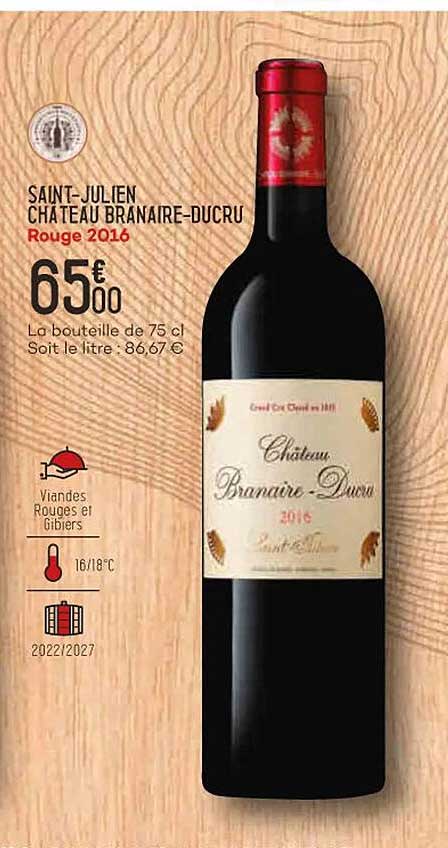 saint-julien château branaire-ducru rouge 2016