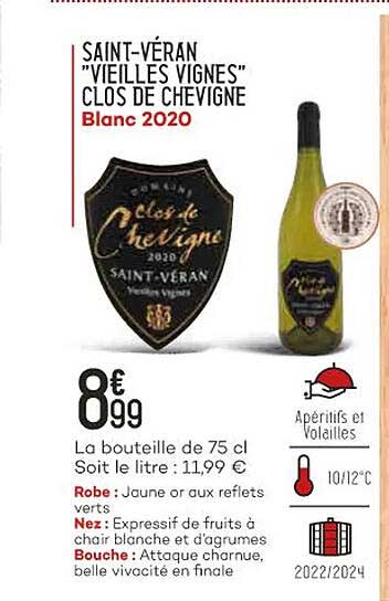 saint-véran "vieilles vignes" clos de chevigne blanc 2020