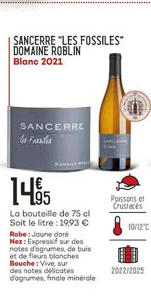 sancerre "les fossiles" domaine roblin blanc 2021