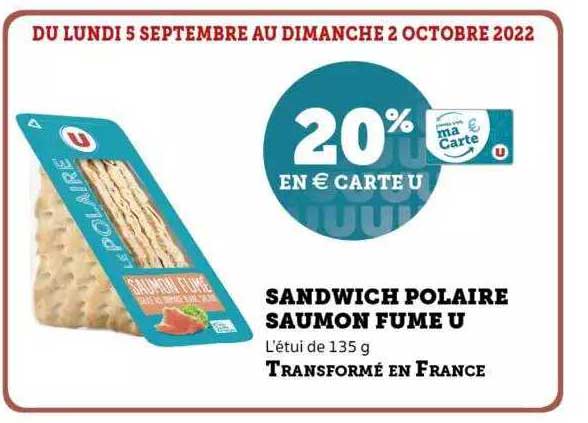 Sandwich Polaire Saumon Fumé U
