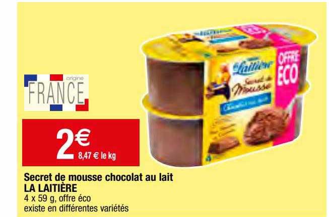Secret De Mousse Chocolat Au Lait La Laitière
