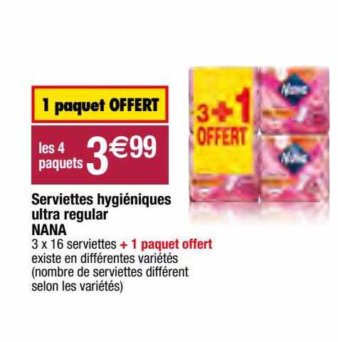 serviettes hygiéniques ultra regular nana