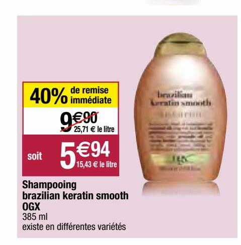shampooing brazilian keratin smooth ogx