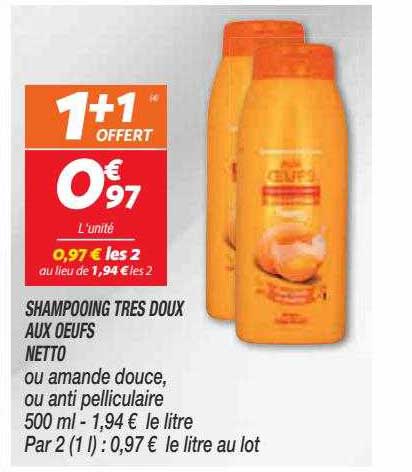 shampooing très doux aux oeufs netto