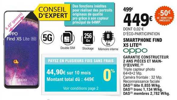 smartphone find x5 life oppo