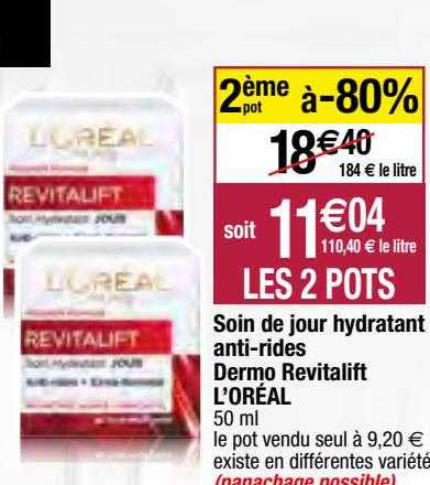soin de jour hydratant anti-rides dermo revitalift l'oréal