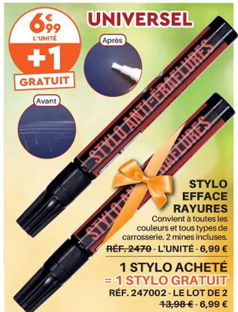 stylo efface rayures