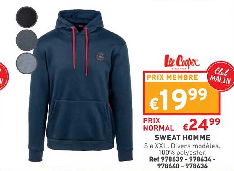 sweat homme lee cooper