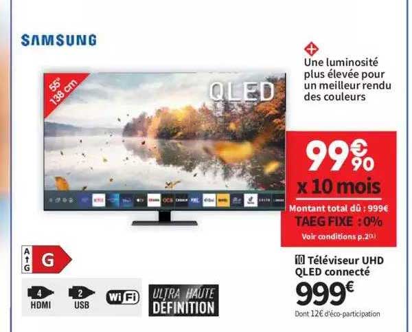 téléviseur uhd qled connecté samsung