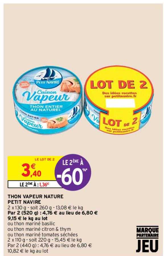 Thon Vapeur Nature Petit Navire