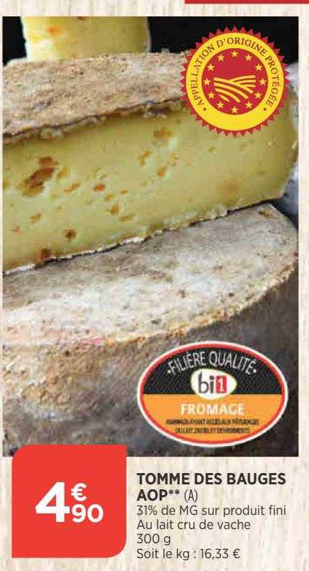 tomme des bauges aop