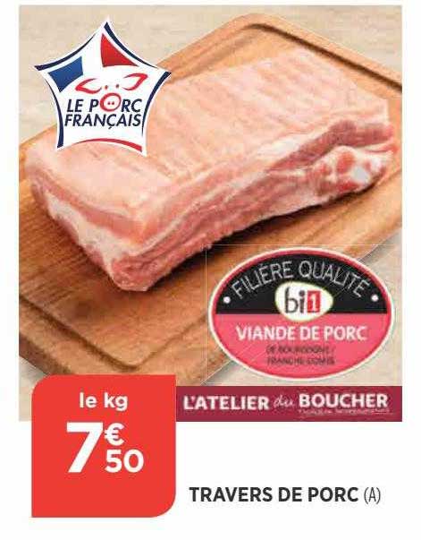 travers de porc l'atelier du boucher