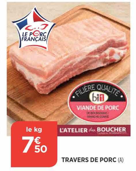 travers de porc l'atelier du boucher