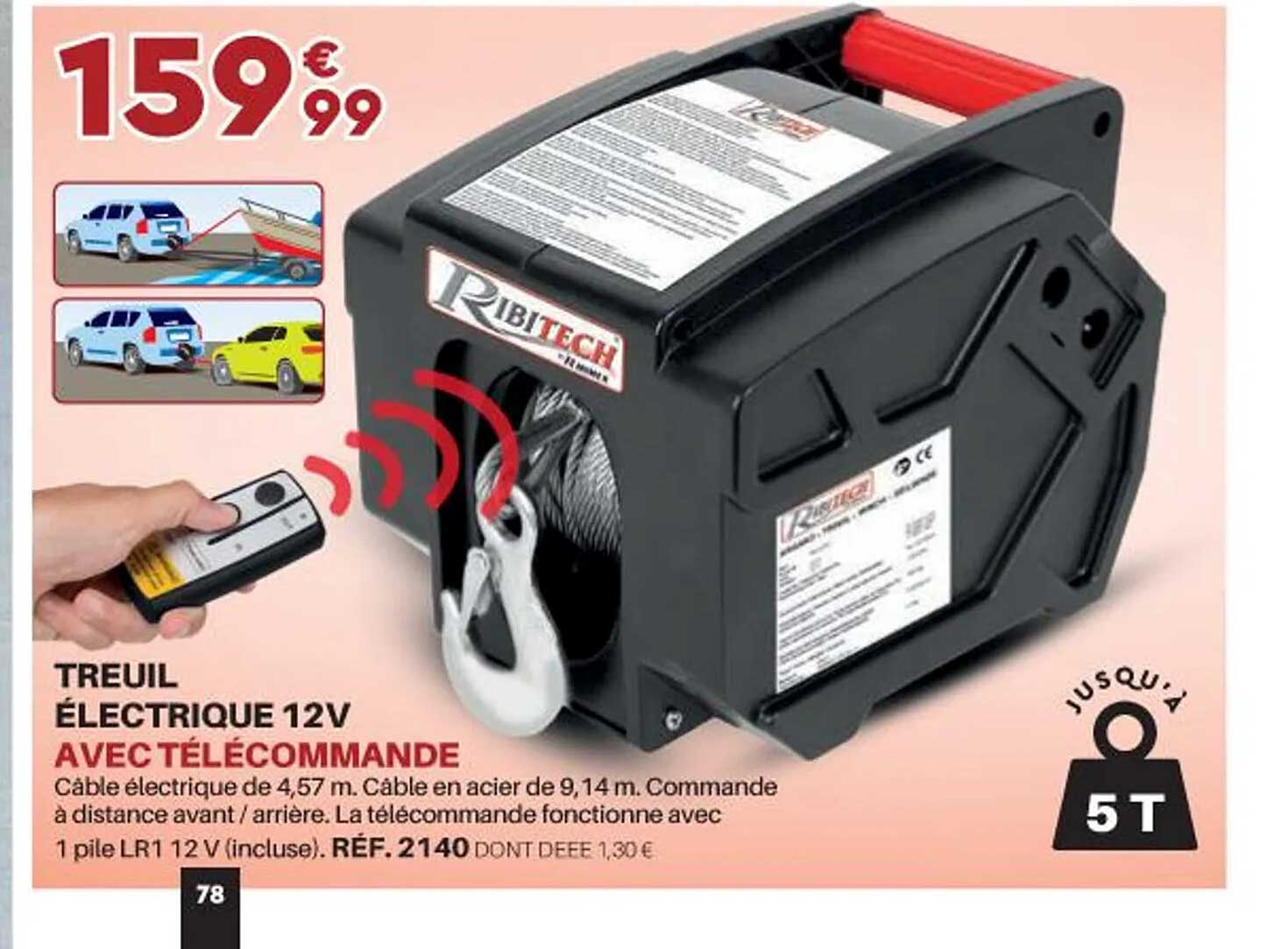 Treuil électrique 12 V Avec Télécommande