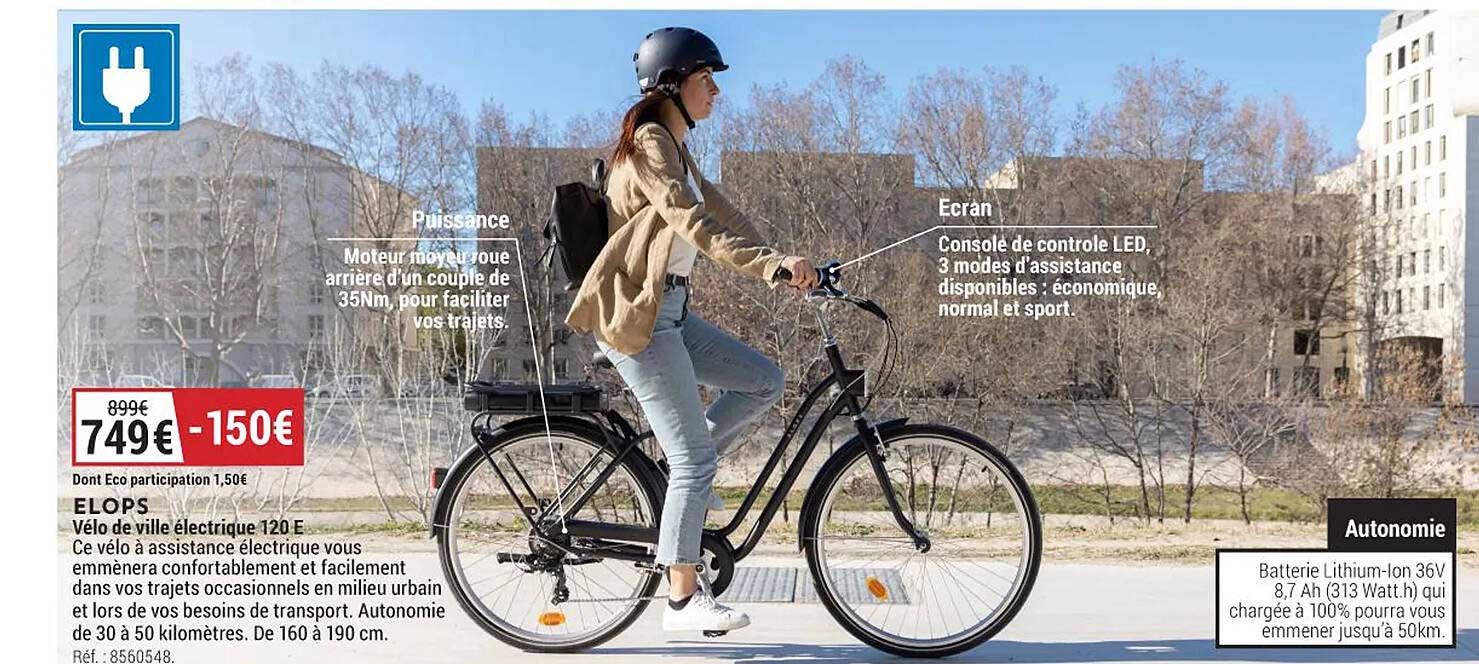 vélo de ville électrique 120 e elops