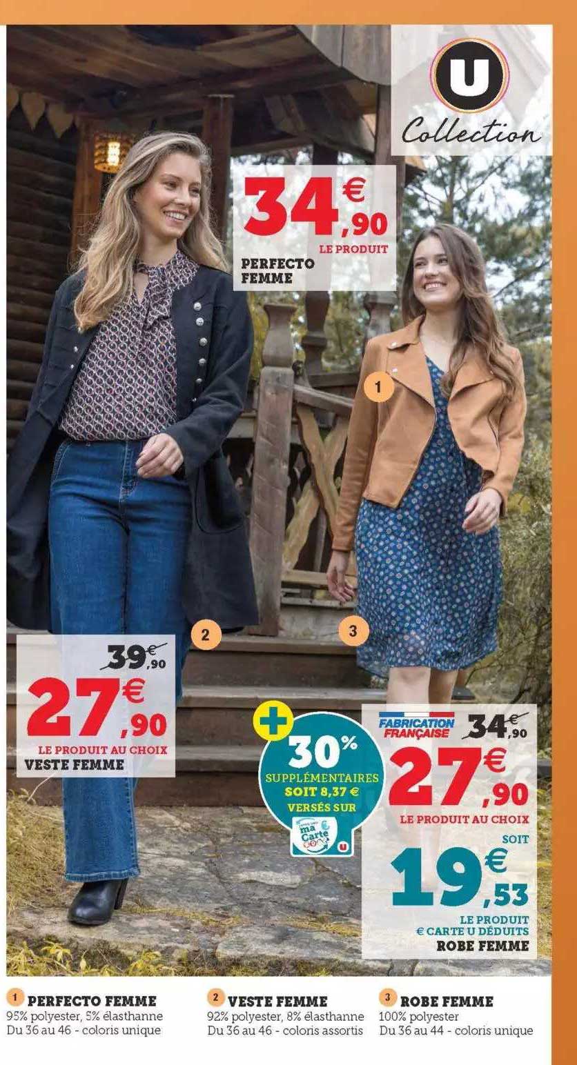 veste femme, robe femme, perfecto femme u collection