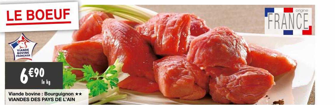 viande bovine : bourguignon ** viandes des pays de l'ain