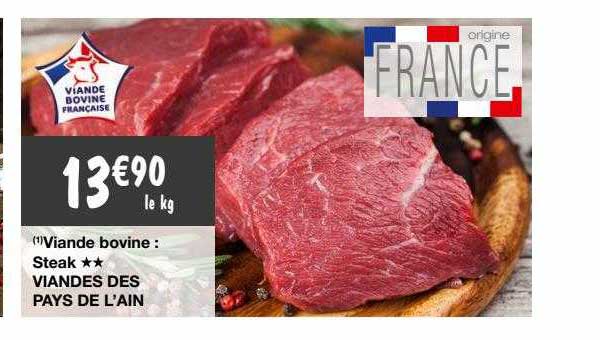 viande bovine : steak ** viandes des pays de l'ain