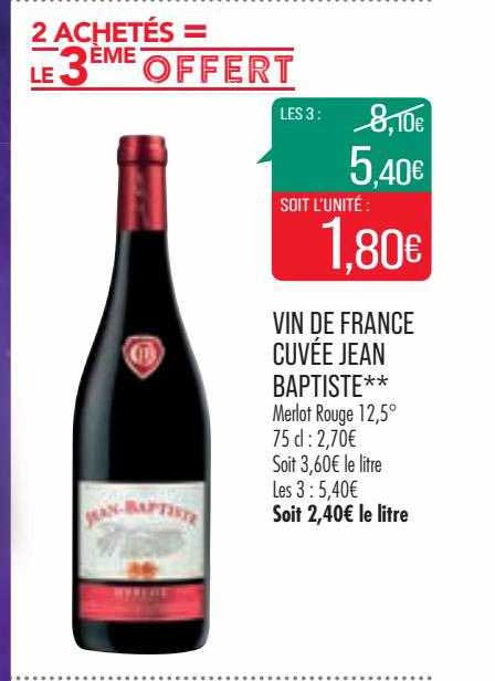 vin de france cuvée jean baptiste