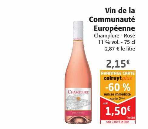vin de la communauté européenne champlure - rosé 11% vol.