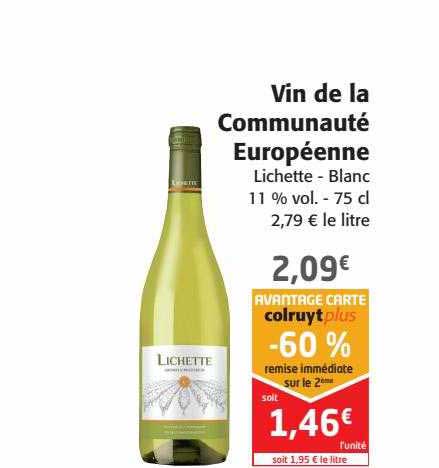 vin de la communauté européenne lichette - blanc 11% vol.