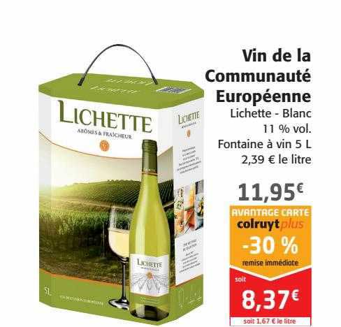 vin de la communauté européenne lichette - blanc 11% vol.