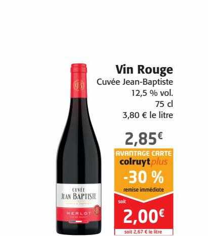 vin rouge cuvée jean-baptiste 12,5% vol.
