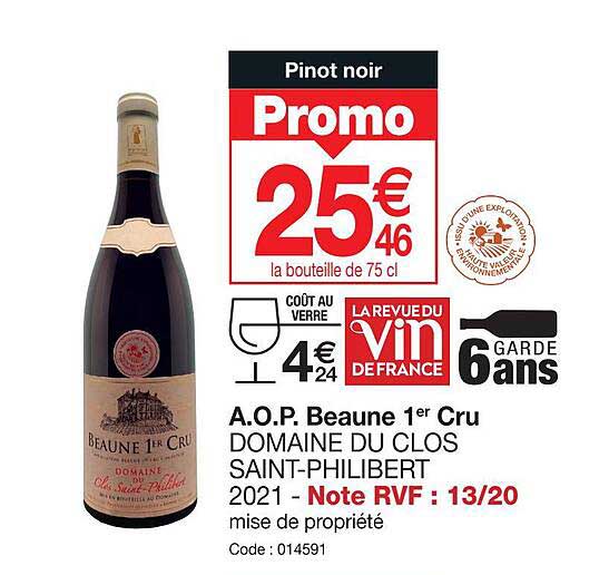 a.o.p. beaune 1er cru domaine du clos saint-philibert 2021