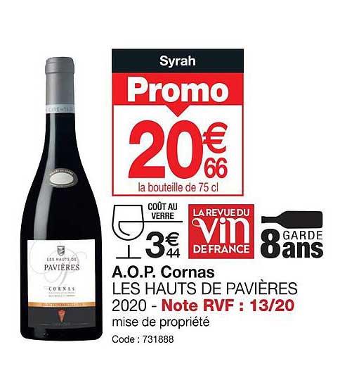 a.o.p. cornas les hauts de pavières 2020