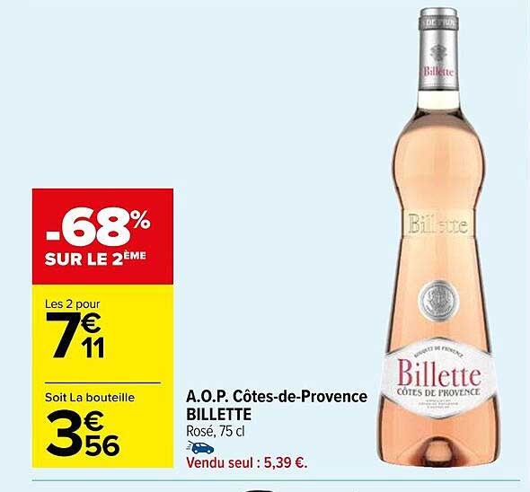 a.o.p. côtes-de-provence billette