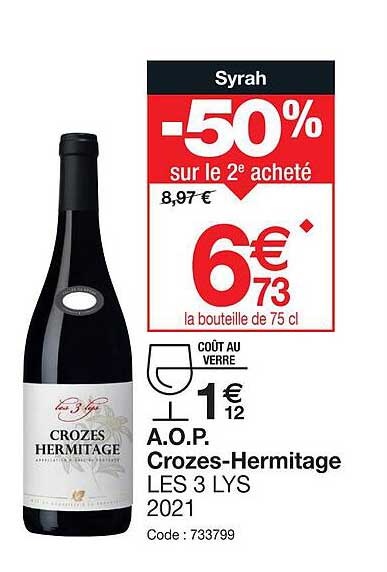 a.o.p. crozes-hermitage les 3 lys 2021