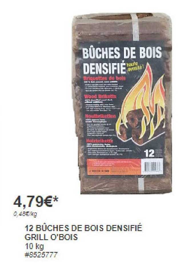 12 bûches de bois densifié grill o'bois