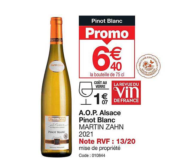 a.o.p. alsace pinot blanc martin zahn 2021