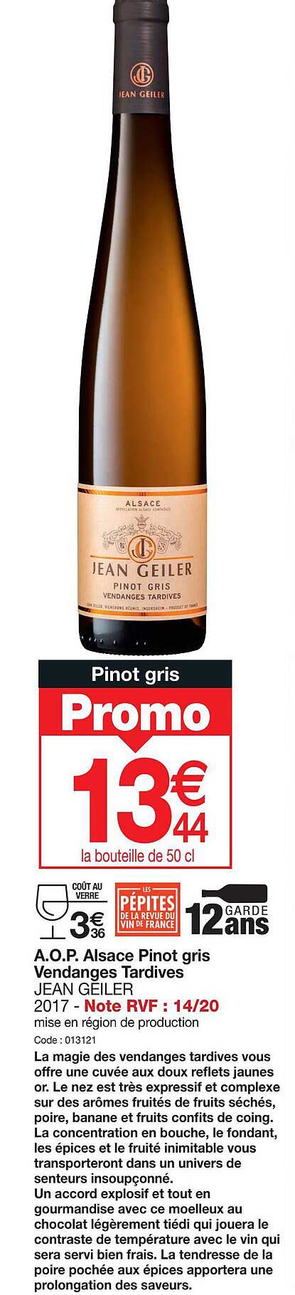 a.o.p. alsace pinot gris vendanges tardives jean geiler