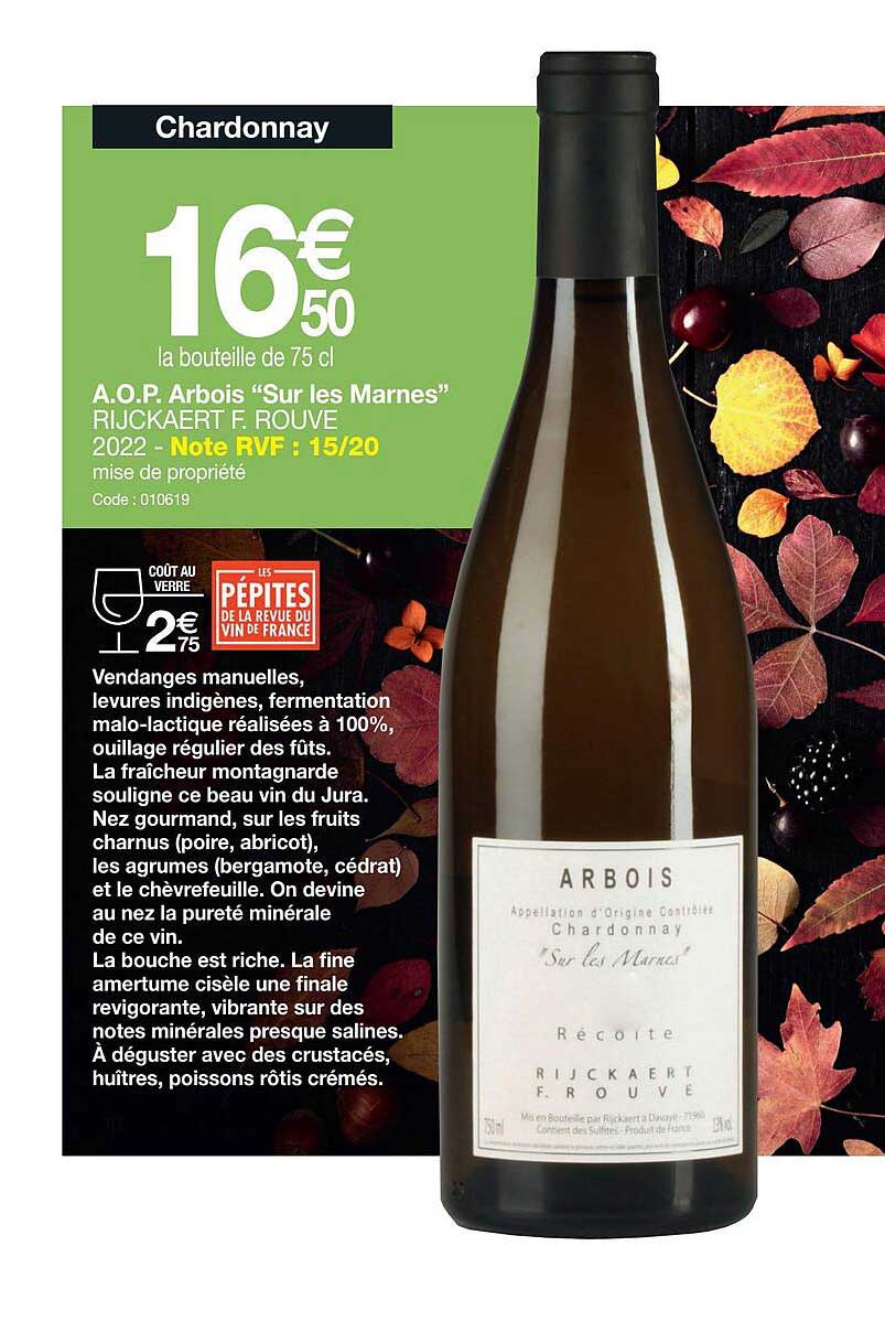 a.o.p. arbois "sur les marnes" rijckaert f. rouve 2022