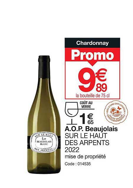 a.o.p. beaujolais sur le haut des arpents 2022