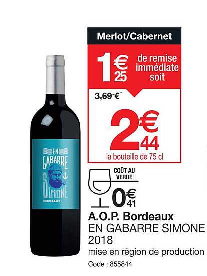 a.o.p. bordeaux en gabarre simone 2018