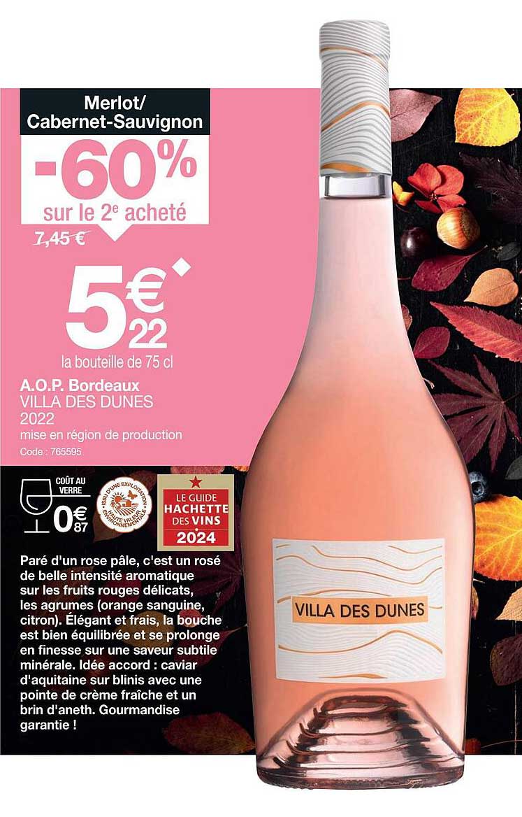 a.o.p. bordeaux villa des dunes 2022