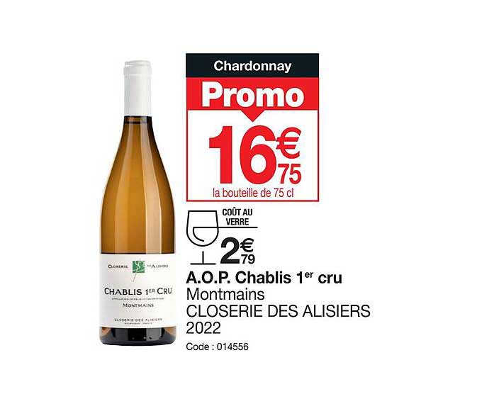 a.o.p. chablis 1er cru montmains closerie des alisiers 2022