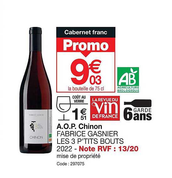 a.o.p. chinon fabrice gasnier les 3 p'tits bouts 2022