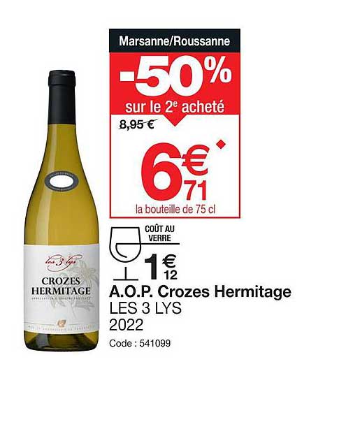 a.o.p. crozes hermitage les 3 lys