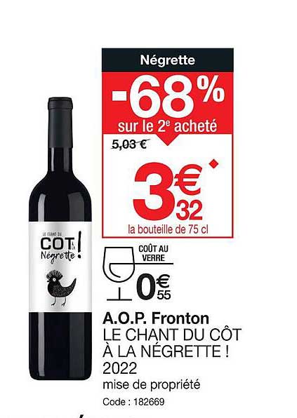 a.o.p. fronton le chant du côt à la négrette! 2022