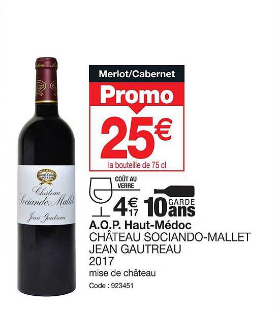 a.o.p. haut-médoc château sociando-mallet jean gautreau 2017