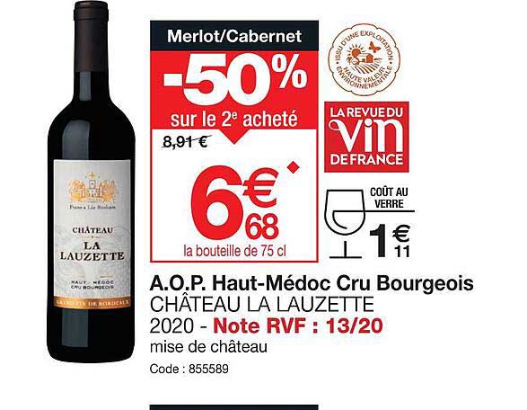 a.o.p. haut-médoc cru bourgeois château la lauzette 2020