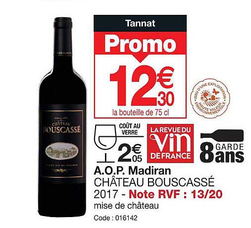a.o.p. madiran château bouscassé 2017