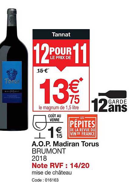 a.o.p. madiran torus brumont 2018